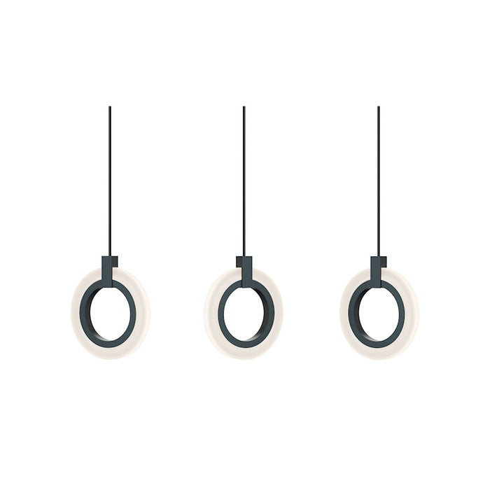 AFX Lighting Halo 3 Light Pendant, Black/Frosted - HLOP08LAJUDBKLNR3