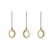 AFX Lighting Halo 3 Light Pendant, Antique Brass/Frosted - HLOP08LAJUDLBLNR3
