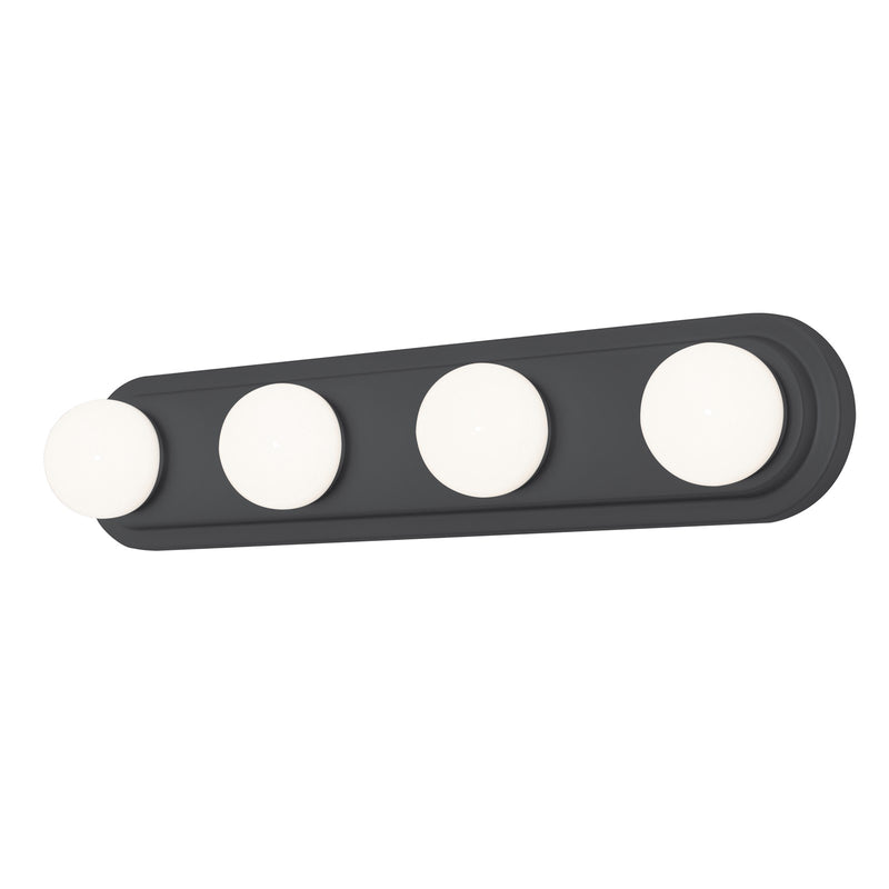 AFX Lighting Hollywood 4 Light 24" Vanity Light, Black/White