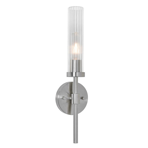 AFX Lighting Huntington 1Lt 18" Wall Sconce, Nickel/Clear Ribbed - HNTS0518MBSN