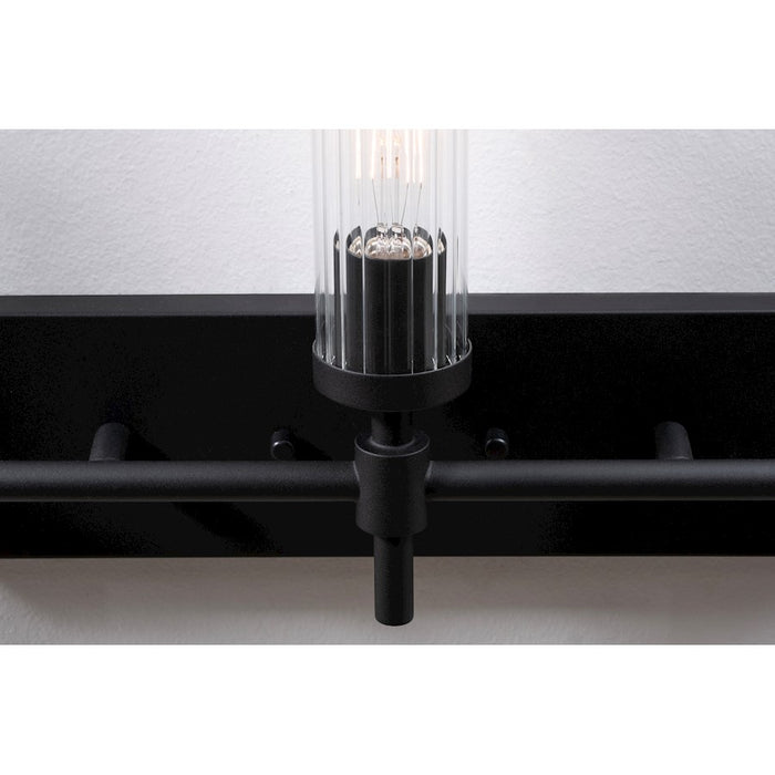 AFX Lighting Huntington 3 Light 24" Vanity, Black/Clear Ribbed