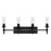 AFX Lighting Huntington 4 Light 30" Vanity, Black/Clear Ribbed