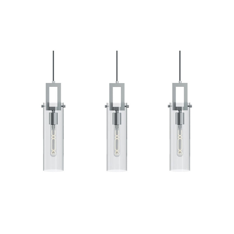 AFX Lighting Houston 3 Light Linear Pendant, Satin Nickel/Clear - HOUP04MBSNLNR3