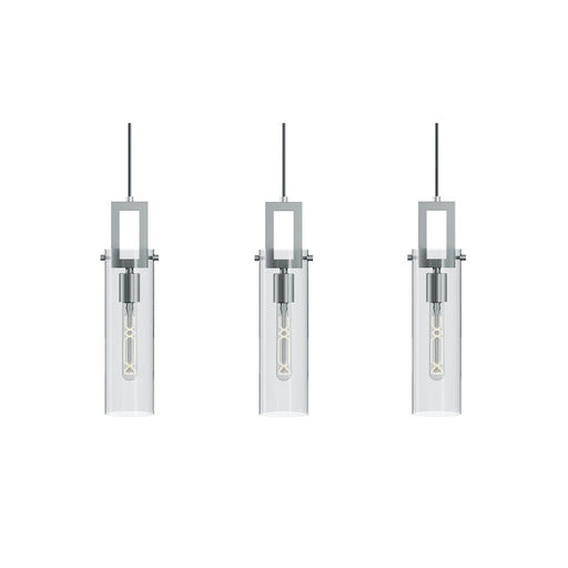 AFX Lighting Houston 3 Light Linear Pendant, Satin Nickel/Clear - HOUP04MBSNLNR3