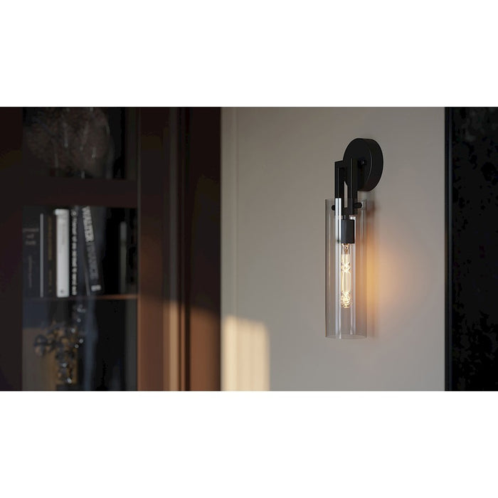 AFX Lighting Houston 1 Light 17" Wall Sconce, Black/Clear