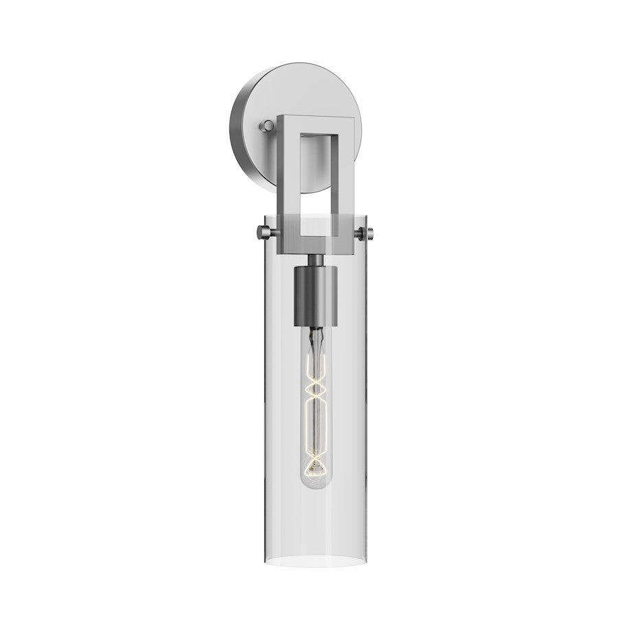 AFX Lighting Houston 1 Light 17" Wall Sconce, Satin Nickel/Clear - HOUS0517MBSN