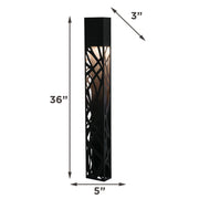 AFX Inez 36in LED Outdoor Wall Sconce | Modern Black Aluminum Die-Cut | Patio & Entryway | 450 Lumens, Wet Rated | Model INZW0536LAJUDBK
