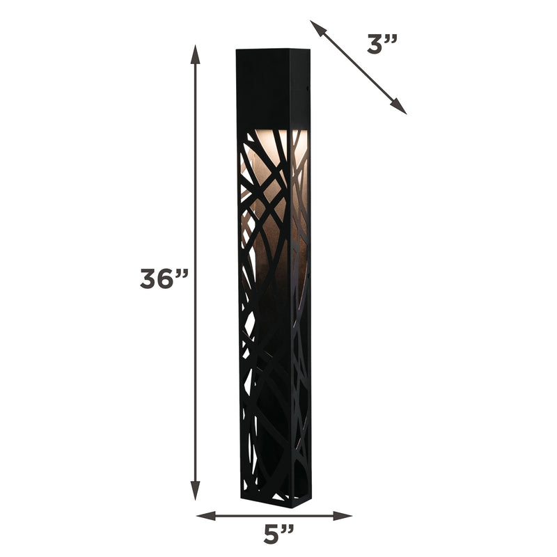 AFX Inez 36in LED Outdoor Wall Sconce | Modern Black Aluminum Die-Cut | Patio & Entryway | 450 Lumens, Wet Rated | Model INZW0536LAJUDBK