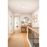 AFX Lighting Iris 1Lt LED Flush Mount/PIR Sensor/12"Dia, Wht/Wht