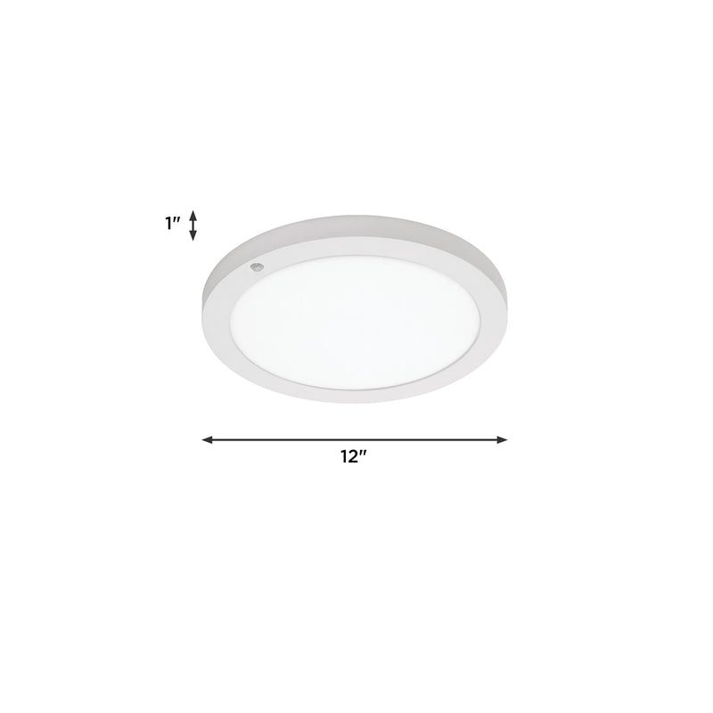 AFX Lighting Iris 1Lt LED Flush Mount/PIR Sensor/12"Dia, Wht/Wht