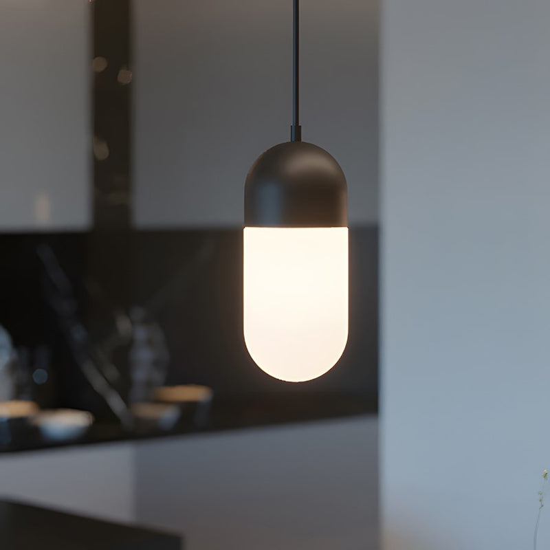 AFX Lighting Irvine 1 Light 5" LED Pendant, Black/Frosted