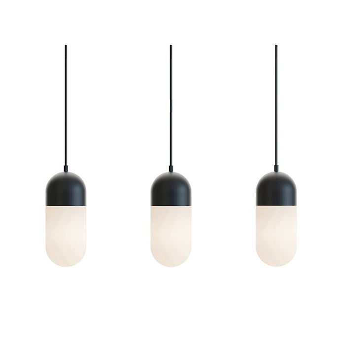 AFX Lighting Irvine 3Lt 45W Linear Pendant, Black/Frosted - IRVP05LAJUDBKLNR3