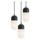 AFX Lighting Irvine 3Lt 45W Round Pendant, Black/Frosted - IRVP05LAJUDBKRND3