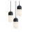 AFX Lighting Irvine 3Lt 45W Round Pendant, Black/Frosted - IRVP05LAJUDBKRND3
