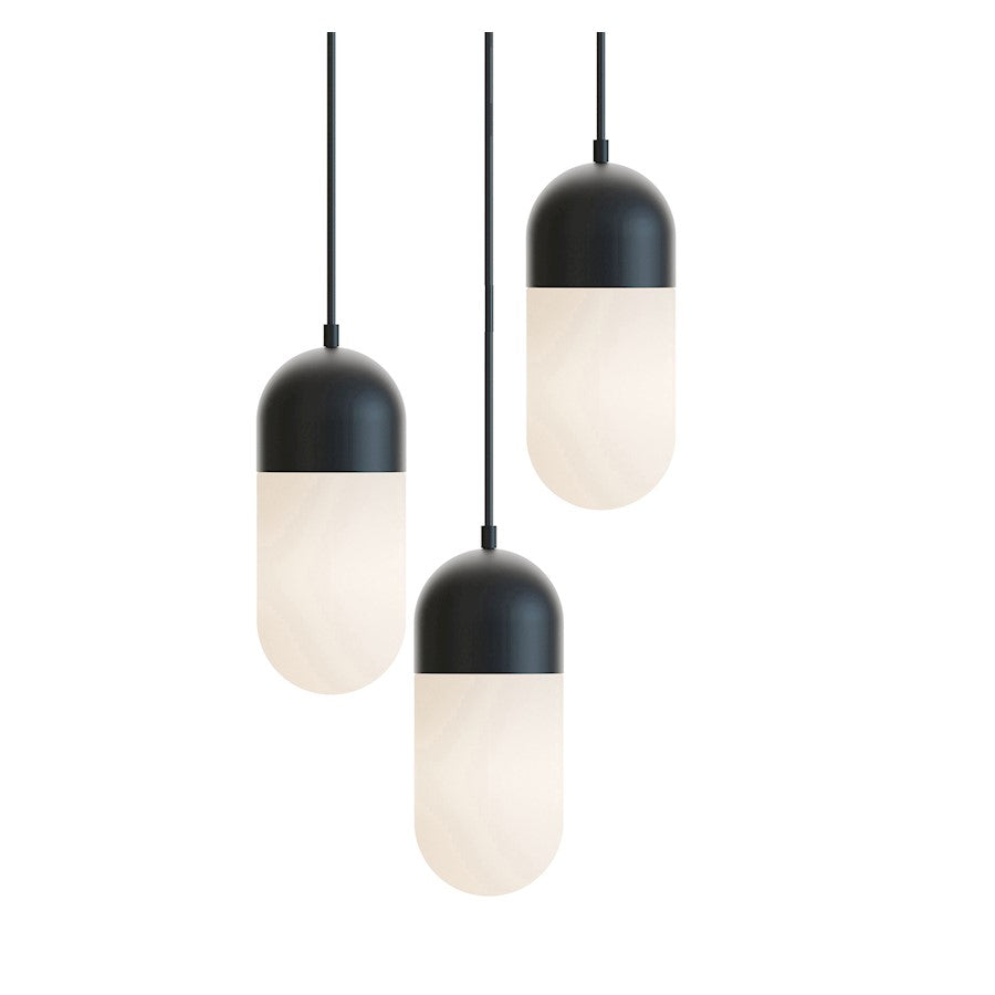 AFX Lighting Irvine 3Lt 45W Round Pendant, Black/Frosted - IRVP05LAJUDBKRND3