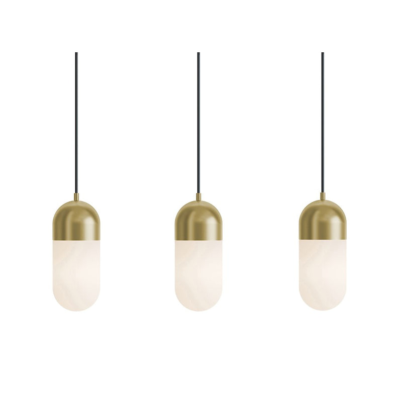 AFX Lighting Irvine 3Lt 45W Linear Pendant, Brass/Frosted - IRVP05LAJUDLBLNR3