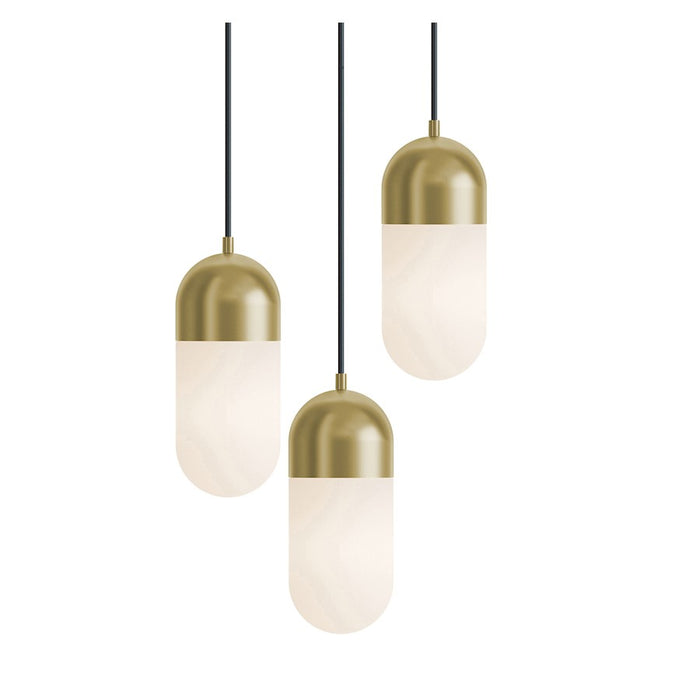 AFX Lighting Irvine 3Lt 45W Round Pendant, Brass/Frosted - IRVP05LAJUDLBRND3