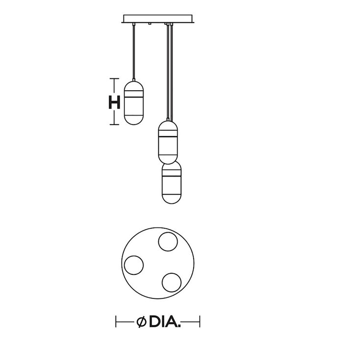 AFX Lighting Irvine 3Lt 45W Round Pendant, Nickel/Frosted