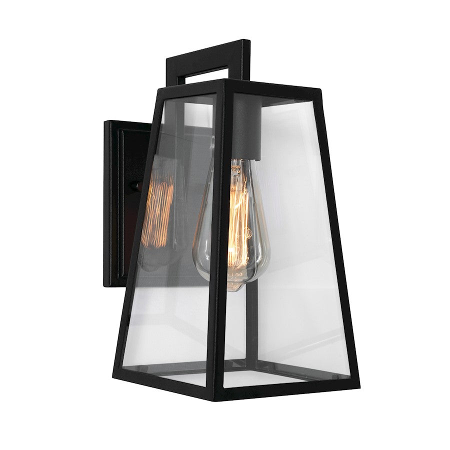 AFX Lighting Joplin 1 Light 12" Outdoor Sconce, Black/Clear - JOPW0712MBBK