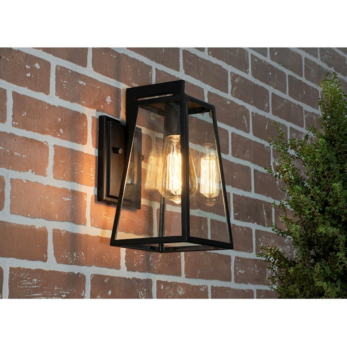 AFX Lighting Joplin 1 Light 12" Outdoor Sconce, Black/Clear