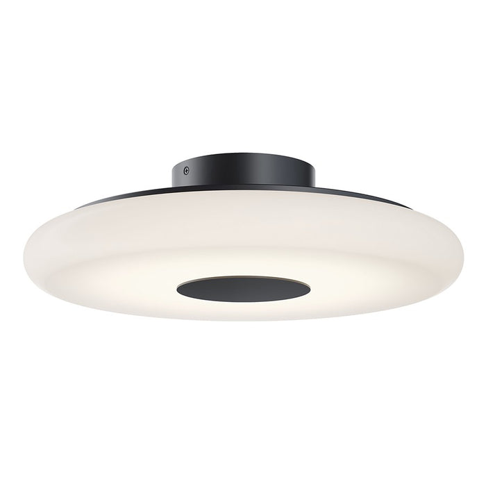 AFX Lighting June 1 Light 18" Flush Mount, Black/White - JUNC18LAJUDBK