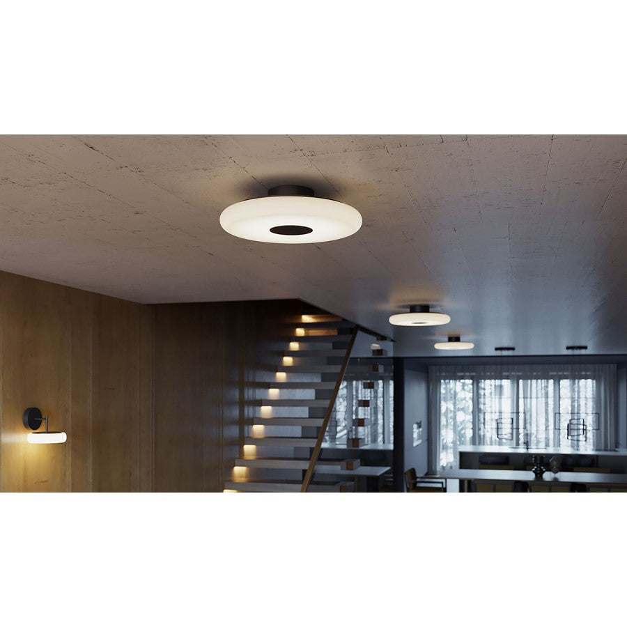 AFX Lighting June 1 Light 18" Flush Mount, Black/White