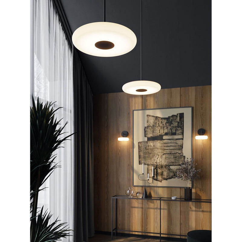 AFX Lighting June 1 Light 18" Pendant, Black/White