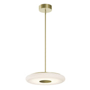 AFX Lighting June 1 Light 18" Pendant, Light Antique Brass/White - JUNP18LAJUDLB
