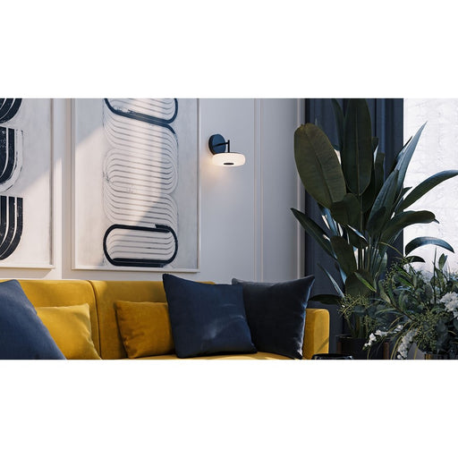 AFX Lighting June 1 Light 8" Wall Sconce, Black/White