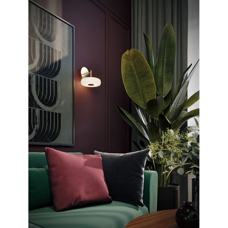 AFX Lighting June 1 Light 8" Wall Sconce, Brass/White