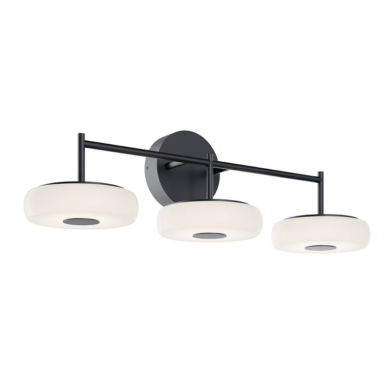 AFX Lighting June 1 Light 30" Vanity Light, Black/White - JUNV3008LAJUDBK