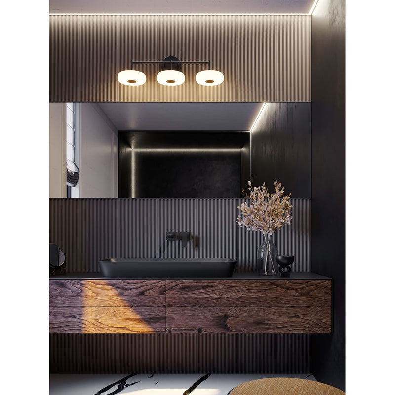 AFX Lighting June 1 Light 30" Vanity Light, Black/White