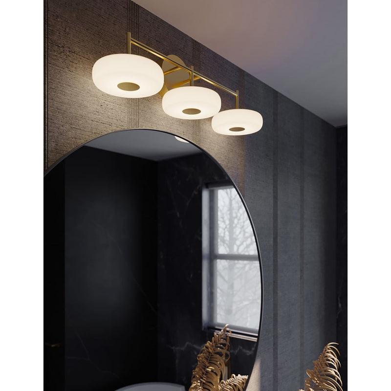AFX Lighting June 1 Light 30" Vanity Light, Brass/White