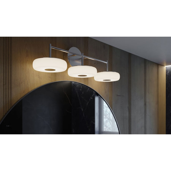 AFX Lighting June 1 Light 30" Vanity Light, Satin Nickel/White