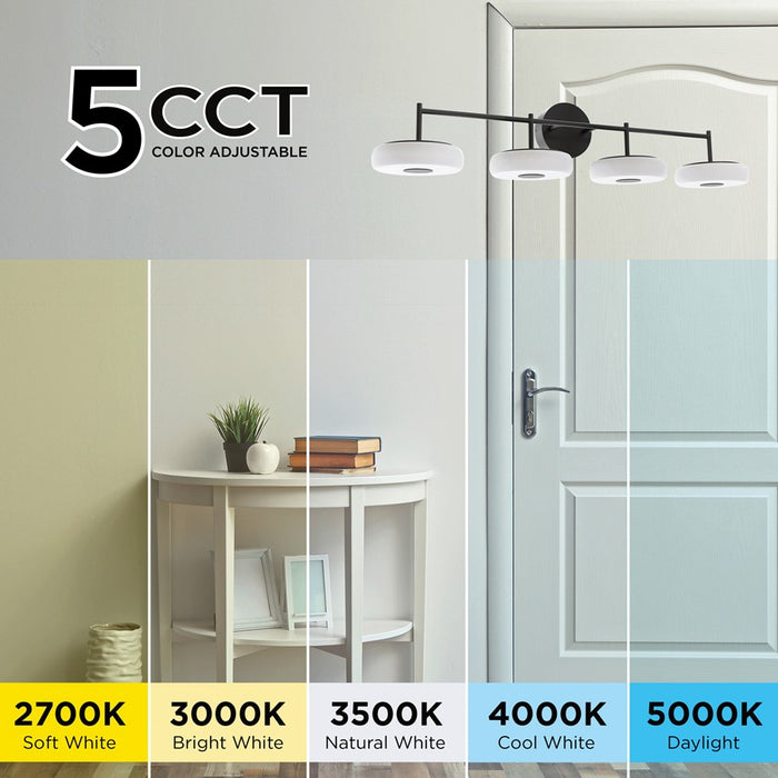 AFX Lighting June 4 Light Vanity Light, Satin Nickel/White