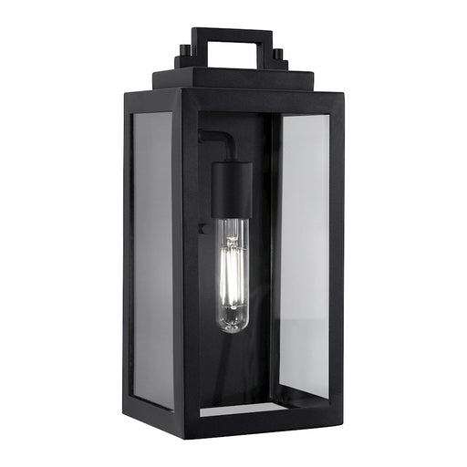 AFX Lighting Kansas 1 Light 14" Outdoor Sconce, Black/Clear - KANW0714MBBK