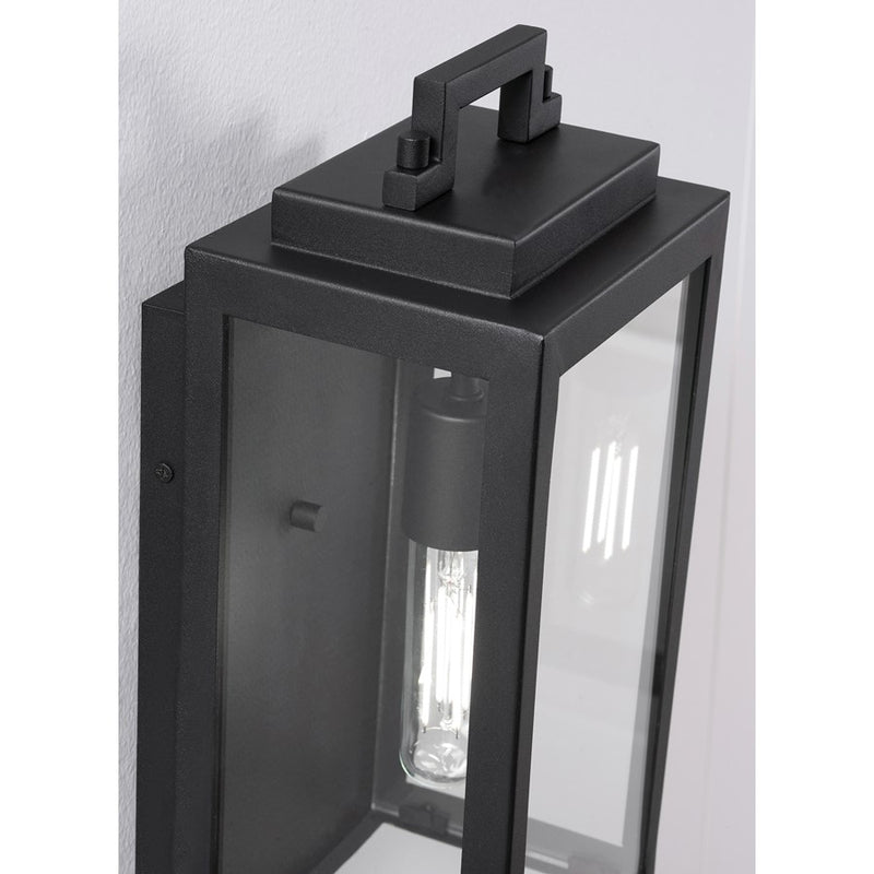 AFX Lighting Kansas 1 Light 19" Outdoor Sconce, Black/Clear