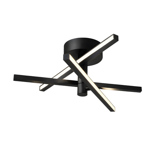 AFX Lighting Knoll 18'' 3Lt LED Flush Mount, Black/White