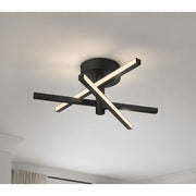 AFX Lighting Knoll 18'' 3Lt LED Flush Mount, Black/White