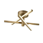 AFX Lighting Knoll 18'' 3Lt LED Flush Mount, Lt Antique Brs/Wht