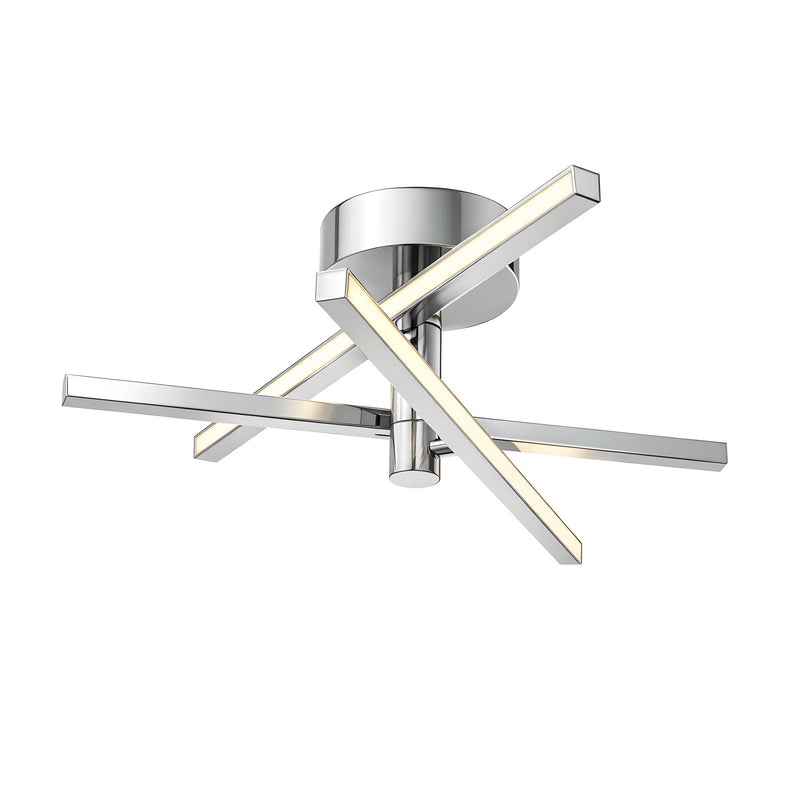 AFX Lighting Knoll 18'' 3Lt LED Flush Mount, Polished Chrome/Wht