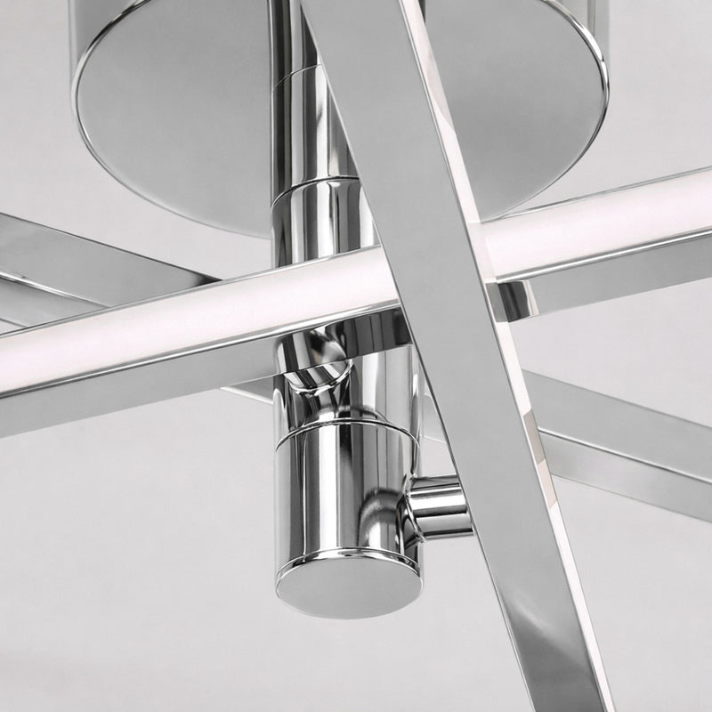 AFX Lighting Knoll 18'' 3Lt LED Flush Mount, Polished Chrome/Wht