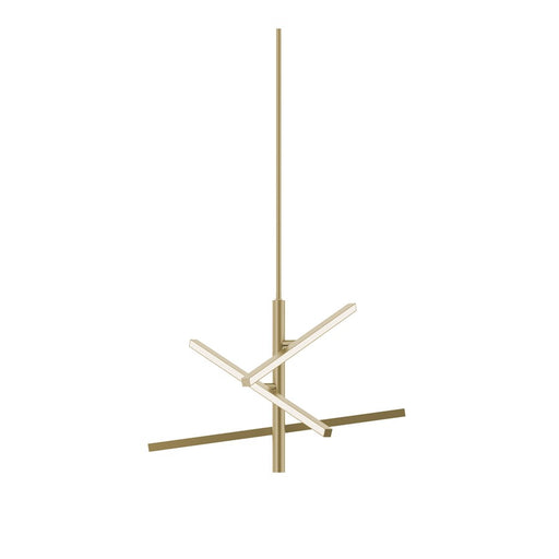 AFX Lighting Knoll 3 Light 24" Pendant, Antique Brass/White