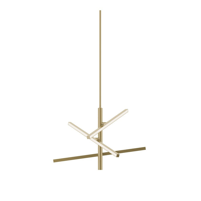 AFX Lighting Knoll 3 Light 24" Pendant, Antique Brass/White