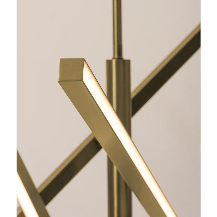 AFX Lighting Knoll 3 Light 24" Pendant, Antique Brass/White