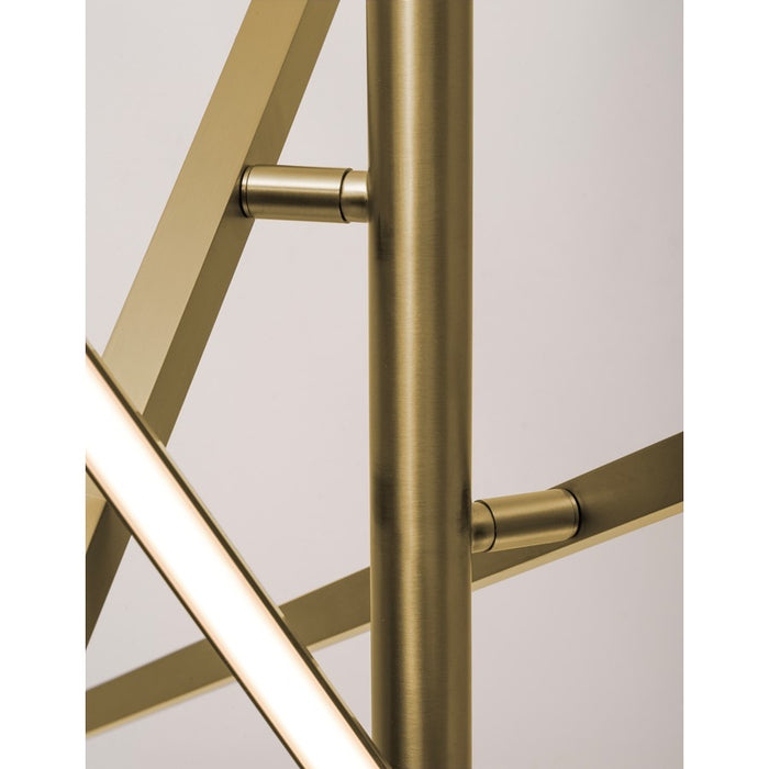 AFX Lighting Knoll 3 Light 24" Pendant, Antique Brass/White
