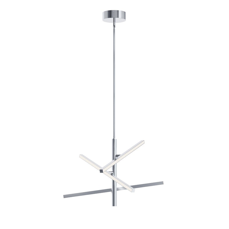 AFX Lighting Knoll 3 Light 24" Pendant, Polished Chrome/White - KNOP24LAJUDPC