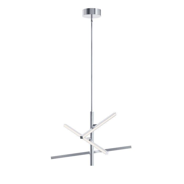 AFX Lighting Knoll 3 Light 24" Pendant, Polished Chrome/White - KNOP24LAJUDPC