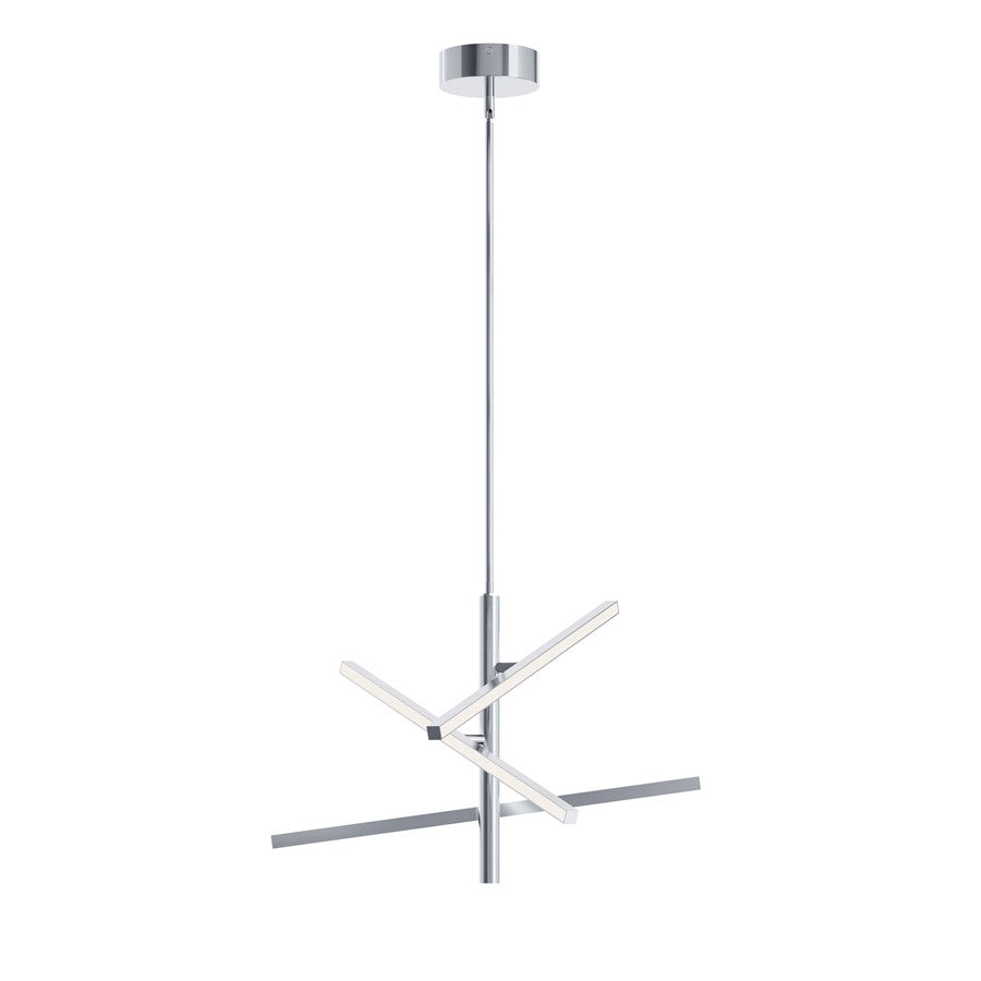 AFX Lighting Knoll 3 Light 24" Pendant, Polished Chrome/White - KNOP24LAJUDPC