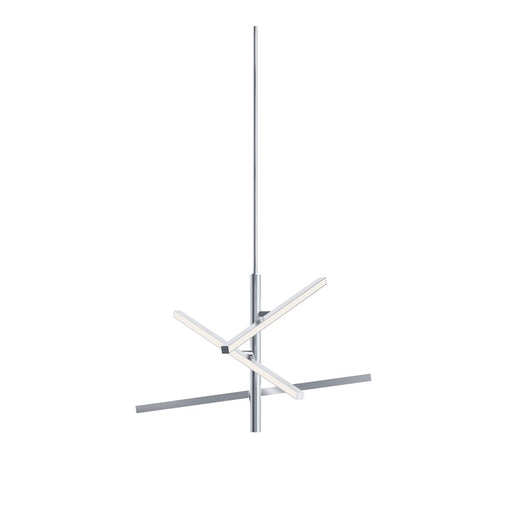 AFX Lighting Knoll 3 Light 24" Pendant, Polished Chrome/White